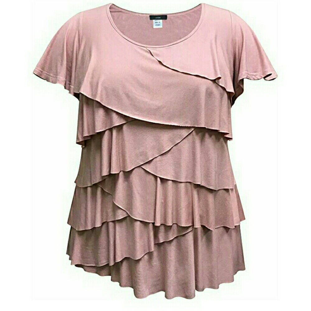 Plus size layered ruffle top